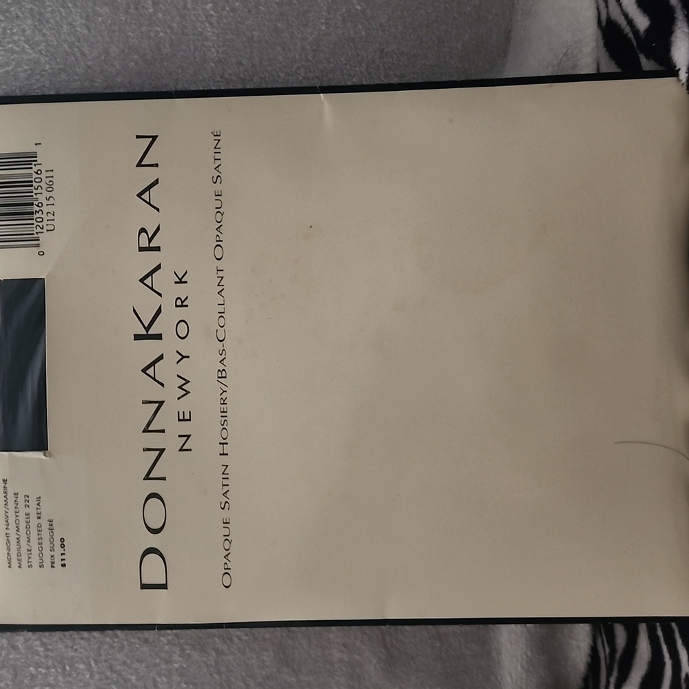 Donna Karen opaque satin hosiery in midnight Navy and size medium.